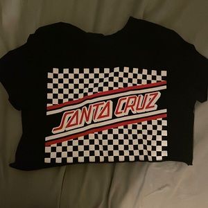 santa cruz black crop top medium